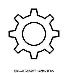 Color editable de la plantilla de icono de engranaje. Signo vectorial del símbolo del engranaje aislado en el fondo blanco.