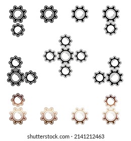 Gear icon template color editable. Gear symbol vector sign isolated on white background.
