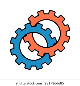 Gear icon template color editable. Gear symbol, vector illustration on white background