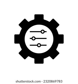 Gear icon template color editable. Gear symbol vector sign isolated on white background.