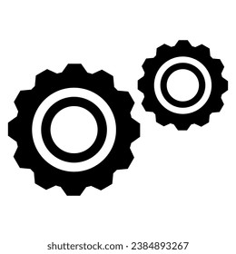 Color editable de la plantilla de icono de engranaje. Signo vectorial del símbolo del engranaje aislado en el fondo blanco. 
