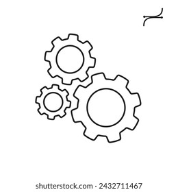 Gear icon template color editable. Gear symbol vector sign and setting isolated on white background.