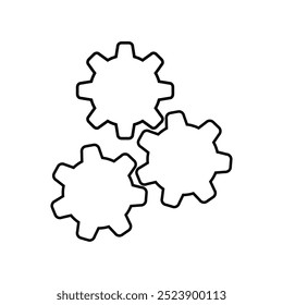 Cor do modelo de ícone da engrenagem editável. Sinal vetorial de símbolo de engrenagem isolado em fundo branco.