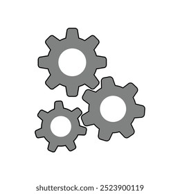 Gear icon template color editable. Gear symbol vector sign isolated on white background.