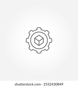 Gear icon template color editable. Gear symbol vector sign isolated on white background. Box icon. Product package cardboard shipping parcel box icon collection. Open and close outlined carton box.