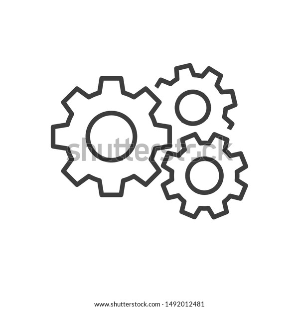 Gear icon template color editable.\
Gear symbol vector sign isolated on white\
background.\
