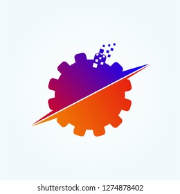 Gear icon template, vector logo technology for business corporate, elements, illustrations