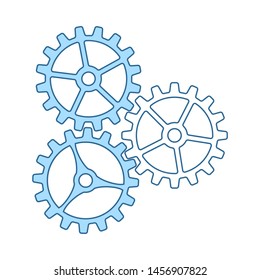 Ícone Engrenagem. Linha Fina Com Design De Preenchimento Azul. Ilustração de vetor.