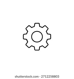 Ícone de engrenagem - Símbolo de roda dentada de linha fina para engenharia e design de interface do usuário