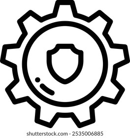 icono de engranaje. Diseño De Estilo Lineal Delgado Aislado Sobre Fondo Blanco