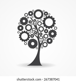Gear Icon Tree Sign Vector Illustration EPS10