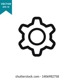 gear icon in trendy flat design, setting icon 