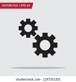 Gear icon in trendy flat style isolated on grey background. mechanical symbol for website design, logo, user interface. Vector illustration. Eps10.