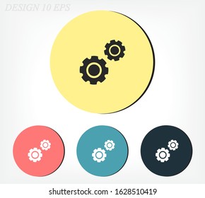Gear icon. two gears. Vector graphics display work style. dual gear vector graphics. for your website 10 eps