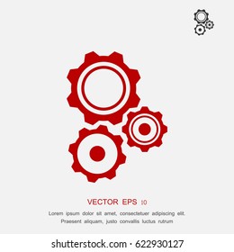 Gear icon, vector best flat icon EPS 10
