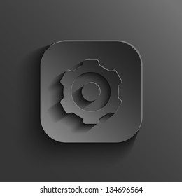 Gear icon - vector black app button with shadow