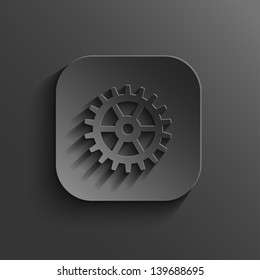 Gear icon - vector black app button