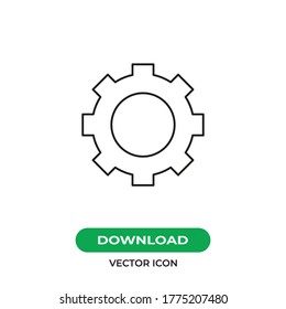 Vector de icono de engranajes. Signo de rueda de coagulación