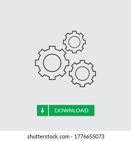 Gear icon vector. Cogwheel sign