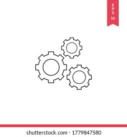 Gear icon vector. Cogwheel sign