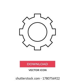 Gear icon vector. Cogwheel sign