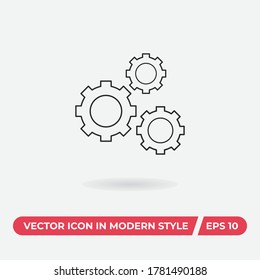 Vector de icono de engranajes. Signo de rueda de coagulación