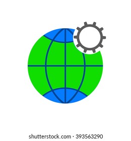 Gear icon vector, colored icon vector, gear icon illustration for design, gear badge, icon - stock vector