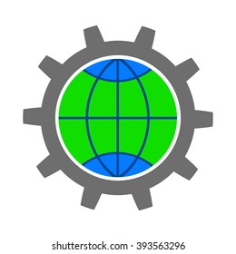 Gear icon vector, colored icon vector, gear icon illustration for design, gear badge, icon - stock vector
