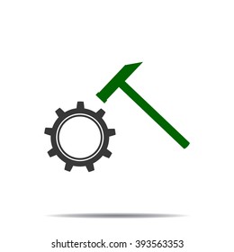 Gear icon vector, colored icon vector, gear icon illustration for design, gear badge, icon - stock vector