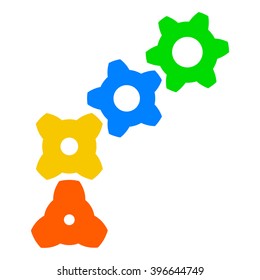 Gear icon vector, colored icon vector, gear icon illustration for design, gear badge, icon - stock vector