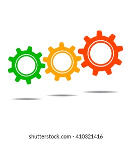 Gear icon vector, colored icon vector, gear icon illustration for design, gear badge, icon - stock vector
