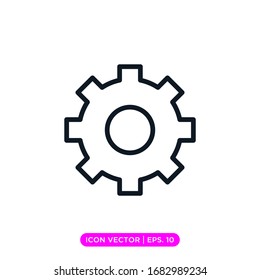 Diseño vectorial de icono de engranaje. Signo de configuración