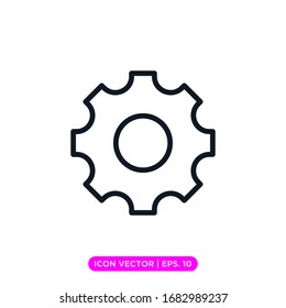 Diseño vectorial de icono de engranaje. Signo de configuración