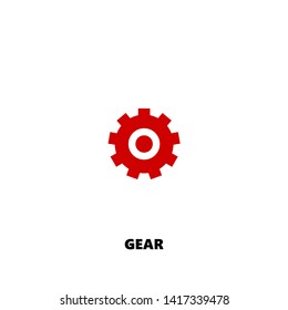 gear icon. gear vector design. sign design. red color