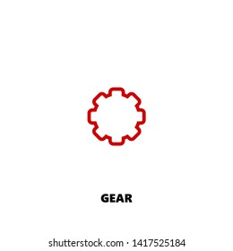 gear icon. gear vector design. sign design. red color