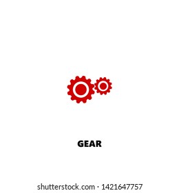 gear icon. gear vector design. sign design. red color