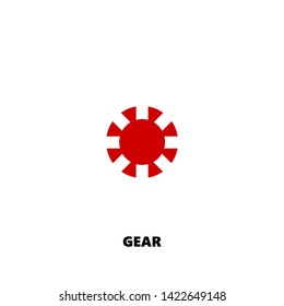 gear icon. gear vector design. sign design. red color