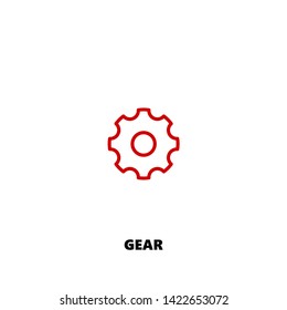 gear icon. gear vector design. sign design. red color