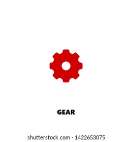 gear icon. gear vector design. sign design. red color