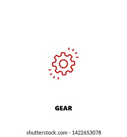 gear icon. gear vector design. sign design. red color