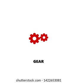 gear icon. gear vector design. sign design. red color