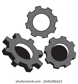 Diseño de Vector de icono de engranaje de varios tamaños
