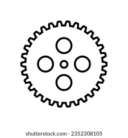 Vector de iconos de engranajes. Signo de ilustración de ingeniería. Símbolo de rueda de coñac. Logo de configuración. 