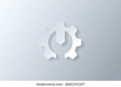 gear icon vector for engineering or technician made in papercut style