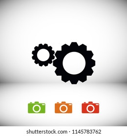 Gear icon, Vector EPS 10 illustration style