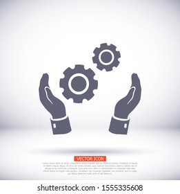 Gear icon. Vector, Eps 10 . Lorem Ipsum Flat Design