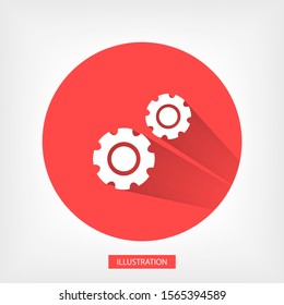 Gear icon. Vector, Eps 10 . Lorem Ipsum Flat Design 