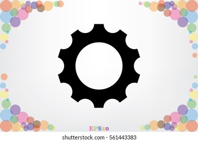gear icon vector EPS 10, illustration modern isolated badge for website or app - stock info graphics