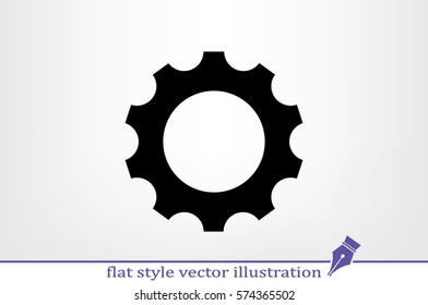 gear icon vector EPS 10, illustration modern isolated badge for website or app - stock info graphics