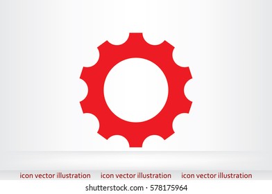 gear icon vector EPS 10, illustration modern isolated badge for website or app - stock info graphics.